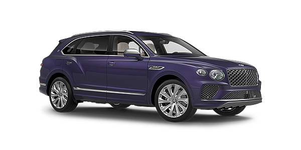 Bentley Phnom Penh Bentayga Extended Wheelbase Mulliner luxury SUV front three quarter in Tanzanite Purple paint